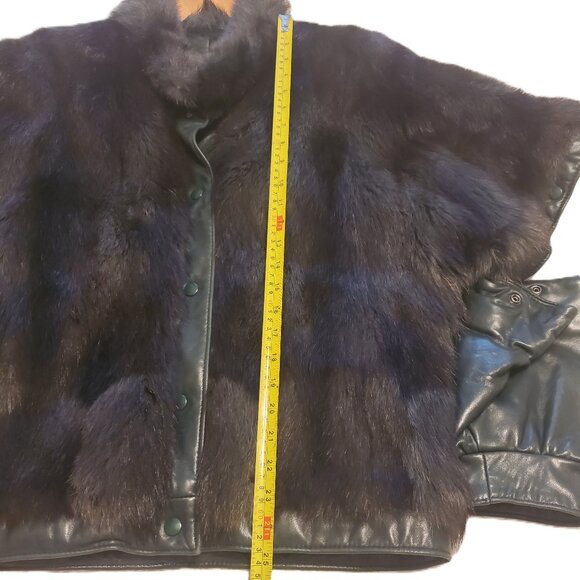 Vintage Retro Mink Fur & Leather Jacket / Waistcoat – Removable Sleeves - Picture 13 of 16